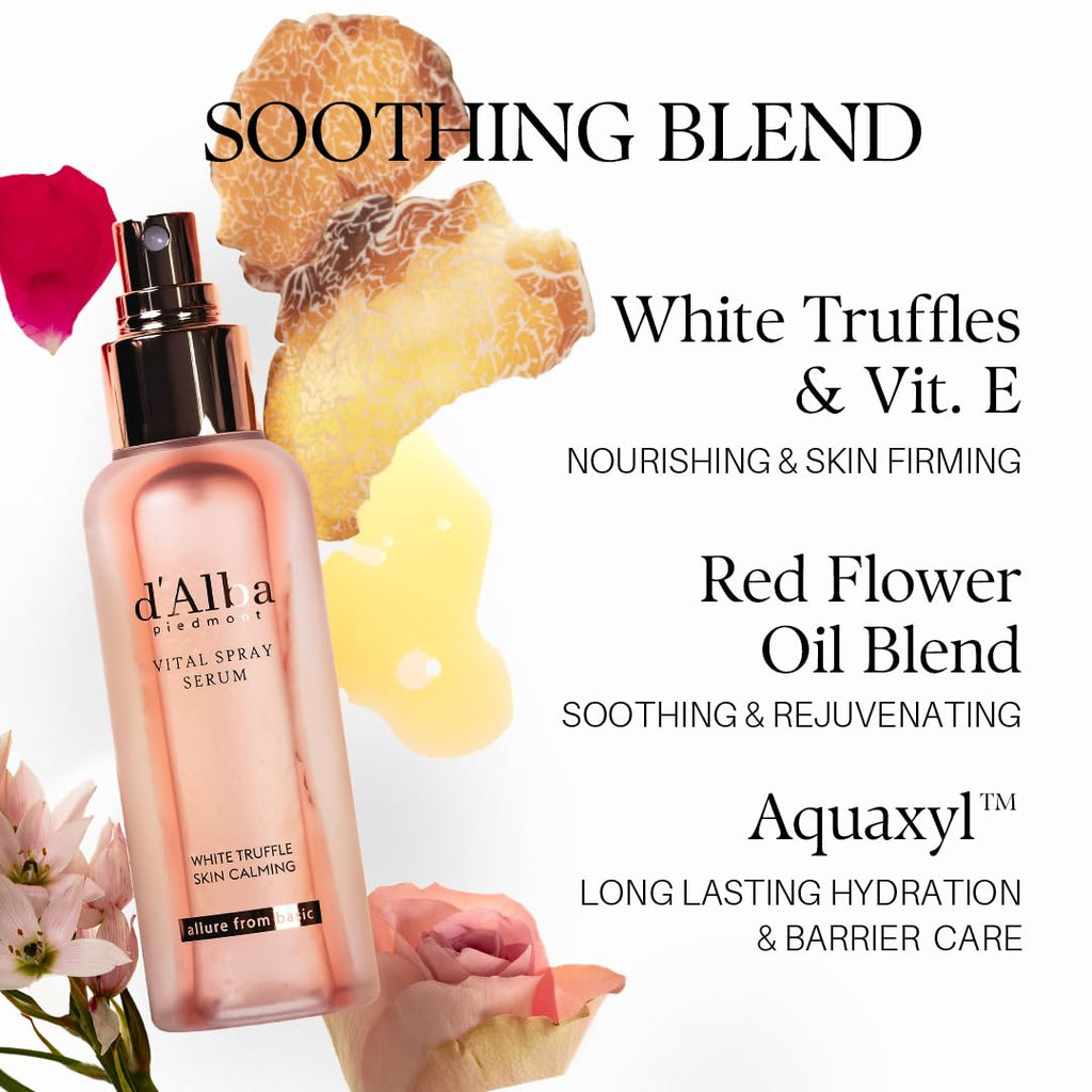 d'alba Piedmont Italian White Truffle First Spray Serum, Vegan Skin Care, Light-weight Face Moisturizer, Glow Serum for Radiant Skin, Non Comedogenic, All In One Mist, Korean Skin Care (3.38 fl oz.)