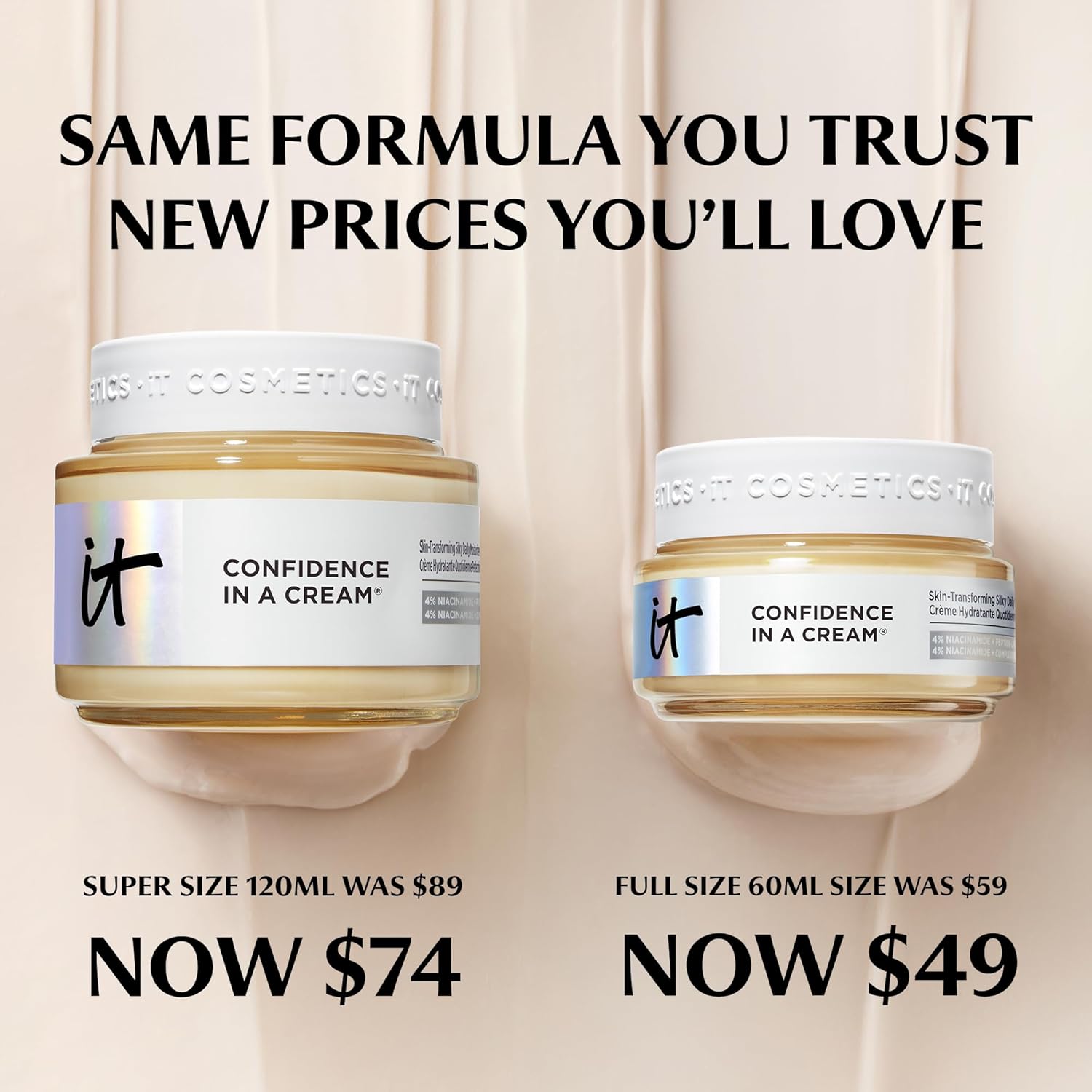 IT Cosmetics Confidence in a Cream - Face Moisturizer, Hydrating & Anti Aging, Visibly Reduces Fine Lines & Wrinkles, 48H Hydration, Repairs Skin Barrier, Squalane, Ceramides, For All Skin Types