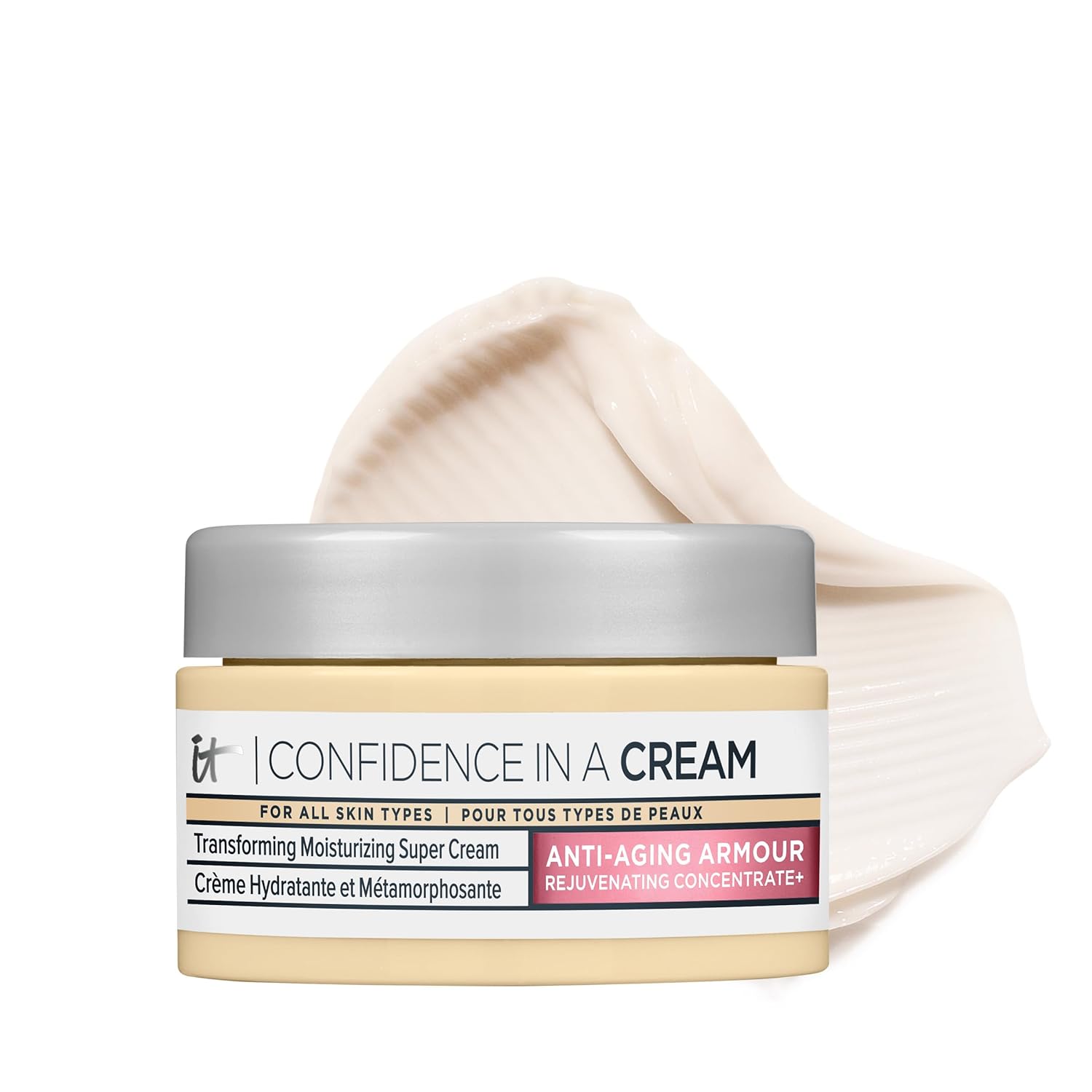 IT Cosmetics Confidence in a Cream - Face Moisturizer, Hydrating & Anti Aging, Visibly Reduces Fine Lines & Wrinkles, 48H Hydration, Repairs Skin Barrier, Squalane, Ceramides, For All Skin Types